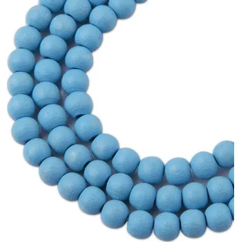 Korálek Manumi české dřevěné korálky 6 mm světle modré