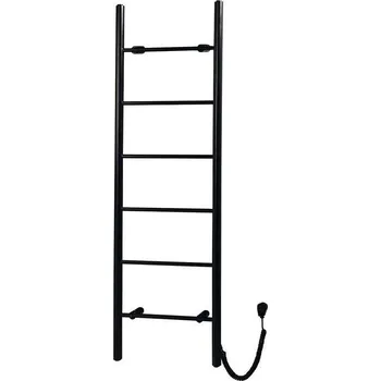 Radiátor KARBO elektrický sušák ručníků, kulatý, 500x1600 mm, 120 W, černá mat