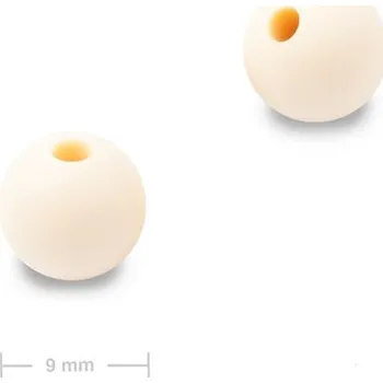 Dětské navlékací korálky Silikonové kulaté korálky 9 mm Cream