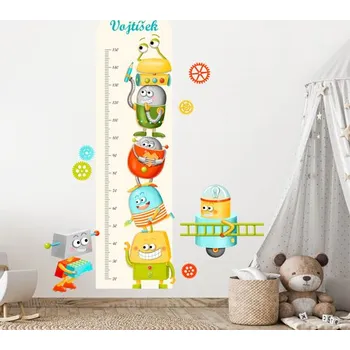 Samolepící dekorace Nálepky na zeď dětský metr roboti | Plotbase s.r.o. 50x225cm