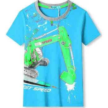 Chlapecké tričko KUGO CHLAPECKÉ TRIČKO BAGR TM9201 Barva: Tyrkysová, Velikost: 116