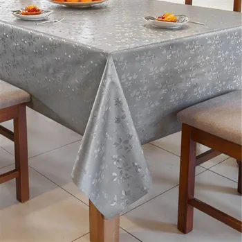 ubrus Ubrus PVC šedý s lesklým florálním vzorem 56560040