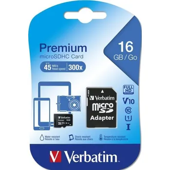 Paměťová karta paměťová micro karta SDHC Verbatim 16 GB