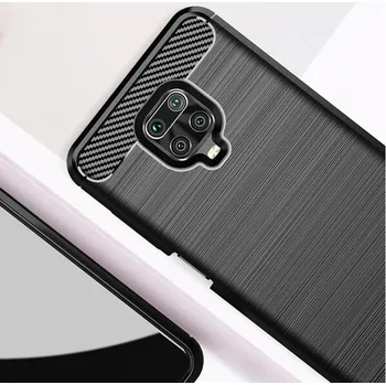 Pouzdro na mobilní telefon Ochranný silikonový obal karbon pro Xiaomi Redmi Note 9S - černý