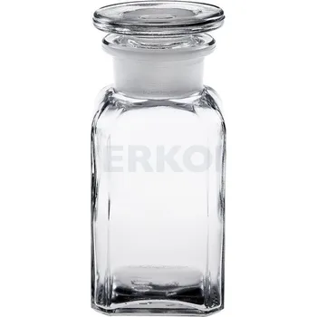 Láhev hranatá se zabroušenou zátkou, čirá, Objem [ml]: 350