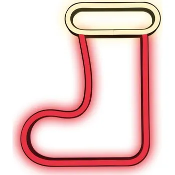 Vánoční dekorace CPA Dekorativní LED neon Vánoční ponožka červeno bílá (RTV100263)