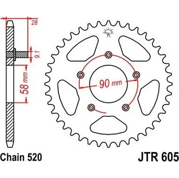 Řetězová sada pro motocykl Jt sprockets JTR 605-38