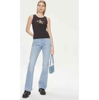 Calvin Klein Jeans Top Archival Monologo J20J223160 Černá Slim Fit S