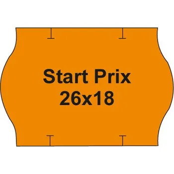 Speciální papír Etikety cen. PRIX 26x18 oblé - 1000 etiket/kotouček, oranžové