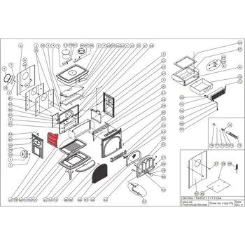 Krbová kamna JOTUL - boční vnitřní díl F 3 CB levý