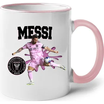 Keramický hrnek Lionel Messi, Barva Růžová, Velikost 330 ml, Canvas Keramický hrnek s barevným uchem Bezvatriko.cz 2033