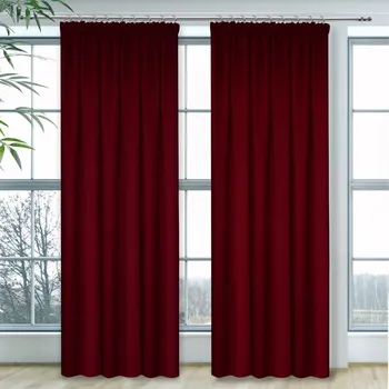 Závěsy bordó Ušité s řasící páskou Canada (Z)