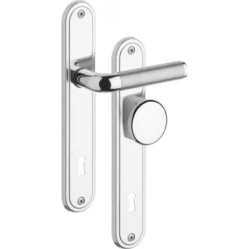 Stavební výplň Rostex Real štítové dveřní kování - klika - knoflík pro vložku 90mm Ti