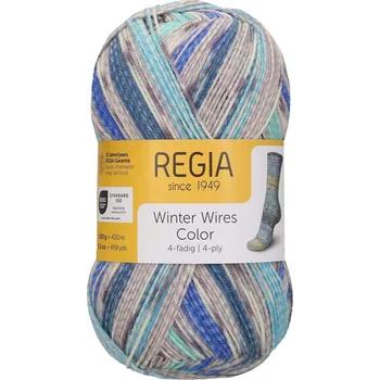 Příze Regia 4-Ply Winter Wires azur Color 03094 (Ponožková příze Regia 4-Ply Winter Wires azur Color 03094)