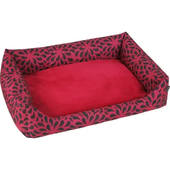 Pelíšek pro psa O´LALA PETS Pelech s bočnicemi SUPER vzor D123 Červená Kapky Rozměr: 55x80cm