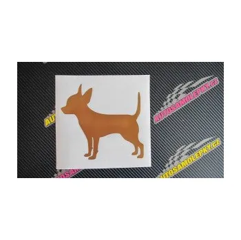 Polep vozidla SAMOLEPKA Pes 138 levá čivava (09 - bílá) NA AUTO, NÁLEPKA, FÓLIE, POLEP, TUNING, VLASTNÍ TEXT, TISK, AUTOSAMOLEPKY.cz, POLEPY, OBRÁZEK, LOGO, SAMOLEPKY