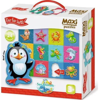 Puzzle Far Far Land Maxi Puzzle mořská zvířátka 24 dílků 61x47 cm, W022263