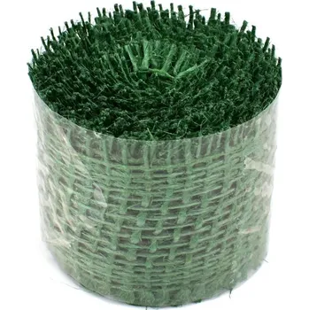 Stuha Jutová stuha tm. zelená, 4 cm x 3 m