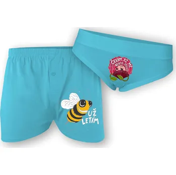 Kalhotky Fajntričko P sada trenky + kalhotky tyrkysová modrá M XS