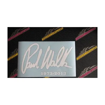 Samolepící dekorace SAMOLEPKA Paul Walker 003 podpis a datum (09 - bílá) NA AUTO, NÁLEPKA, FÓLIE, POLEP, TUNING, VLASTNÍ TEXT, TISK, AUTOSAMOLEPKY.cz, POLEPY, OBRÁZEK, LOGO, SAMOLEPKY
