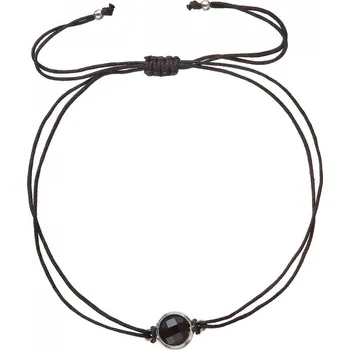 Náramek Textilní náramek černý s krystalem 13041.3 black