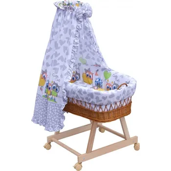 Dětsný nábytek Scarlett Proutěný košík na miminko s nebesy Kulíšek - šedá