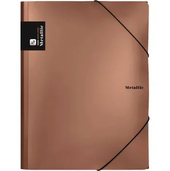 Složka s gumou 3 klopá, A4, Metallic měděná