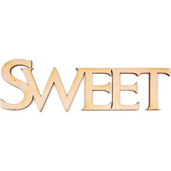 Dřevěný výřez nápis SWEET, 38,5 x 10 cm