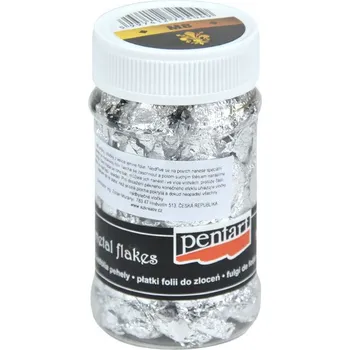 Vánoce Metalické vločky, stříbro, M8