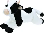 Kráva plyšová ležící 40 cm bílá/černá