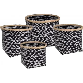 Úložný box KOOPMAN KOOPMAN, Sada 4 ks bambusových košů