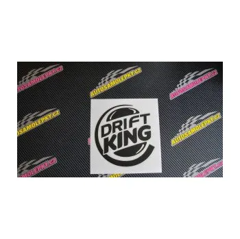 Polep vozidla SAMOLEPKA Drift king (09 - bílá) NA AUTO, NÁLEPKA, FÓLIE, POLEP, TUNING, VLASTNÍ TEXT, TISK, AUTOSAMOLEPKY.cz, POLEPY, OBRÁZEK, LOGO, SAMOLEPKY