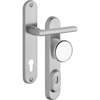 Dveřní kování Rostex R1/O Brit bezpečnostní kování - klika-knoflík 72 NerezMatTi