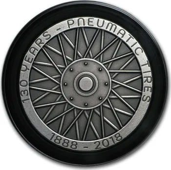 Stříbrná mince ve tvaru pneumatiky 2 Oz antique 2018