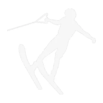 Polep vozidla SAMOLEPKA Vodní lyže 001 levá (09 - bílá) NA AUTO, NÁLEPKA, FÓLIE, POLEP, TUNING, VLASTNÍ TEXT, TISK, AUTOSAMOLEPKY.cz, POLEPY, OBRÁZEK, LOGO, SAMOLEPKY