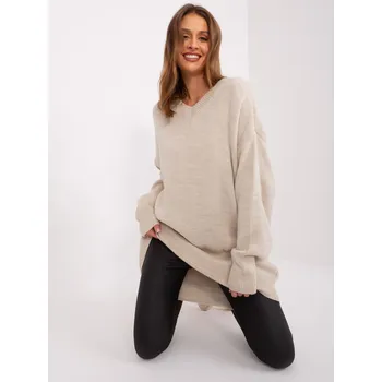 Oblečení a móda Rue Paris Dámský dlouhý svetr Morgauree béžová Univerzální