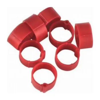 Kroužek zámkový na slepice 12mm, 100ks/bal - červená
