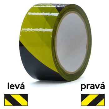 Lepicí páska Výstražná páska PP (50 mm x 66 m levý / žluto-černý / 1ks)