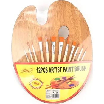 Umělecký štětec Sada štětců s paletou, 12 ks