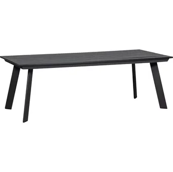 Zahradní stůl WOOOD Černý zahradní stůl z polywoodu Rogan 220 x 100 cm