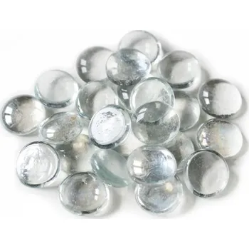 Dekorační lesklé skleněné kamínky čirá-průhledná, 20 ks