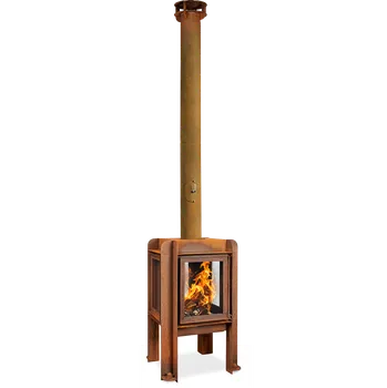 Krbová kamna Luxusní venkovní kamna CorTEN Fennek 50 3xsklo,1xbeton