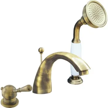 Vodovodní baterie RAV LABE Baterie vanová stojánková třiotvorová s přep.ve výtoku– stará mosaz L069.0SSM