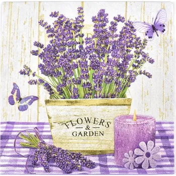 Papírový ubrousek Ubrousek, levandule květník, 1 ks
