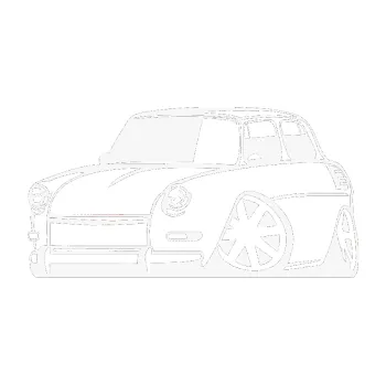 Polep vozidla SAMOLEPKA Škoda 1000 karikatura levá (09 - bílá) NA AUTO, NÁLEPKA, FÓLIE, POLEP, TUNING, VLASTNÍ TEXT, TISK, AUTOSAMOLEPKY.cz, POLEPY, OBRÁZEK, LOGO, SAMOLEPKY