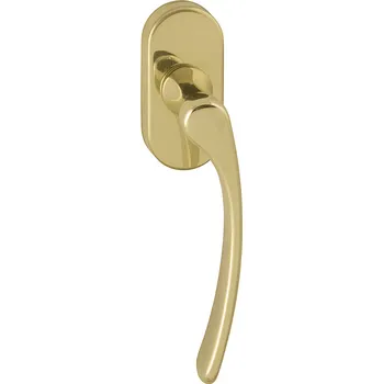 Okenní klika VÝPRODEJ Klika na eurookno MP Laura 2 R (OLV) - pravá, DKR klika pravá na eurookna, MP OLV (mosaz leštěná a lakovaná)