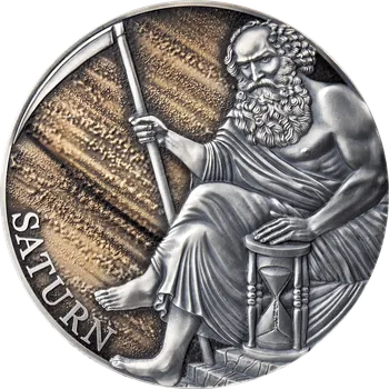 Stříbrná mince Saturn 3 oz antique finish 2021