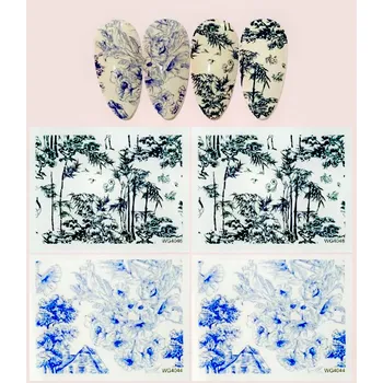 Zdobení nehtů - Vodolepky fashion flowers 4 ks