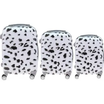 Sada 3 kufrů skořepinových LP8 (bílý s flíčky)