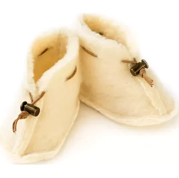 Capáčky BabičkaOvečková.cz Kojenecké capáčky z ovčí vlny merino přírodní, Velikost EU 16 - 17 (0 - 6 měsíců)